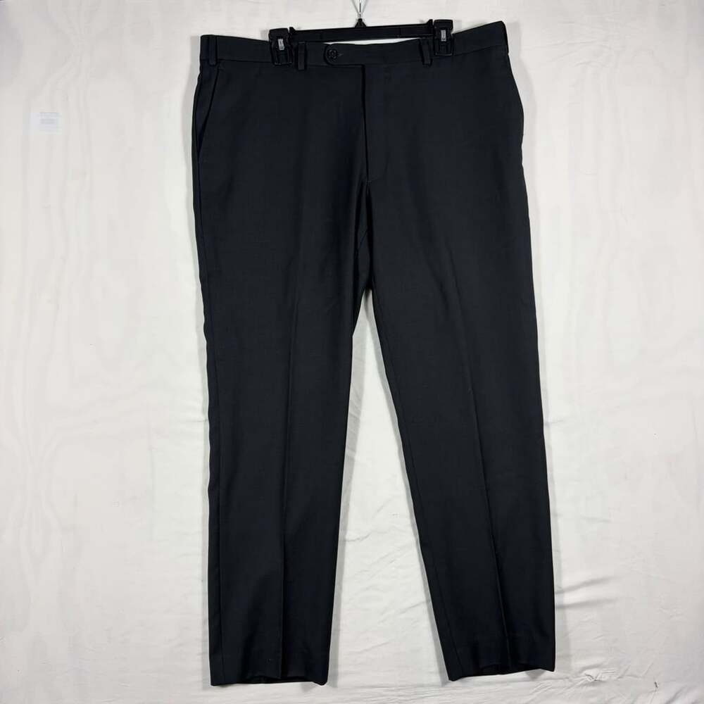 Bensol Wool Dress Pants Size 38 Black Marzotto Fabric